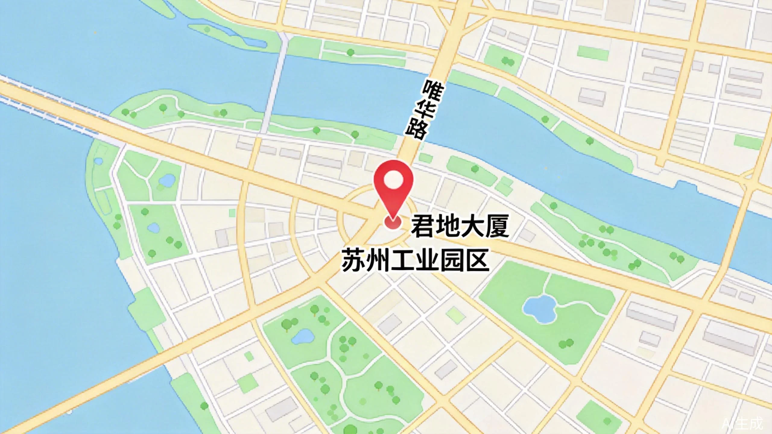 苏州工业园区唯华路5号君地大厦位置地图